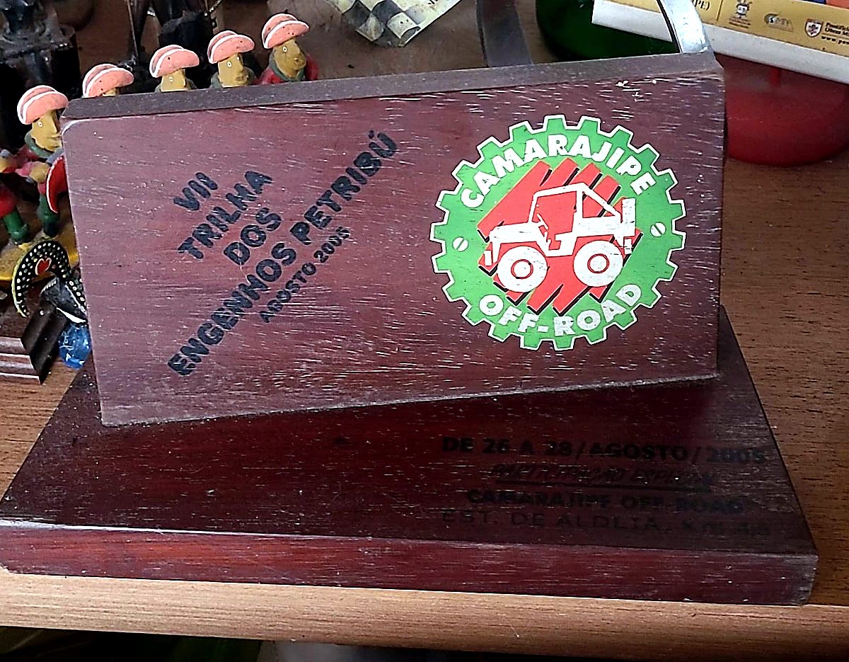 Troféu original da VII Trilha dos Engenhos Petribu — Agosto de 2005